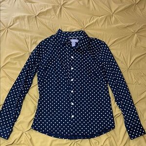 Banana Republic- Navy Polka Dot Button-Up Shirt